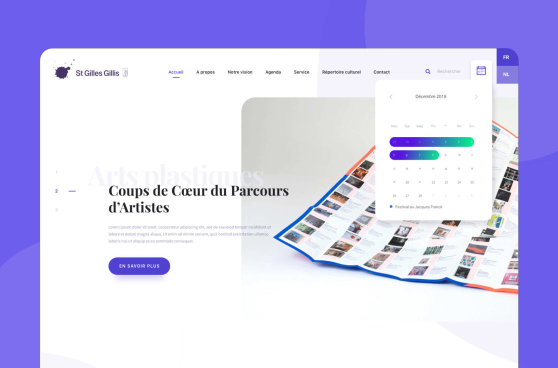 Maquette site web service de la culture de la commune de Saint-Gilles