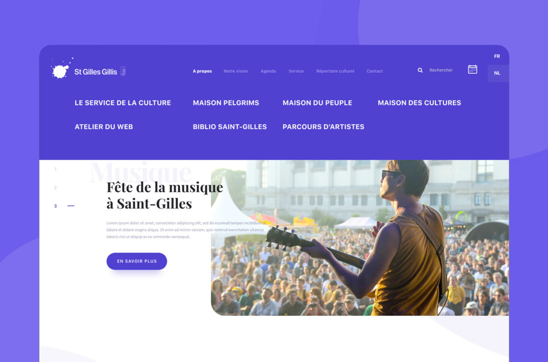 Maquette site web service de la culture de la commune de Saint-Gilles