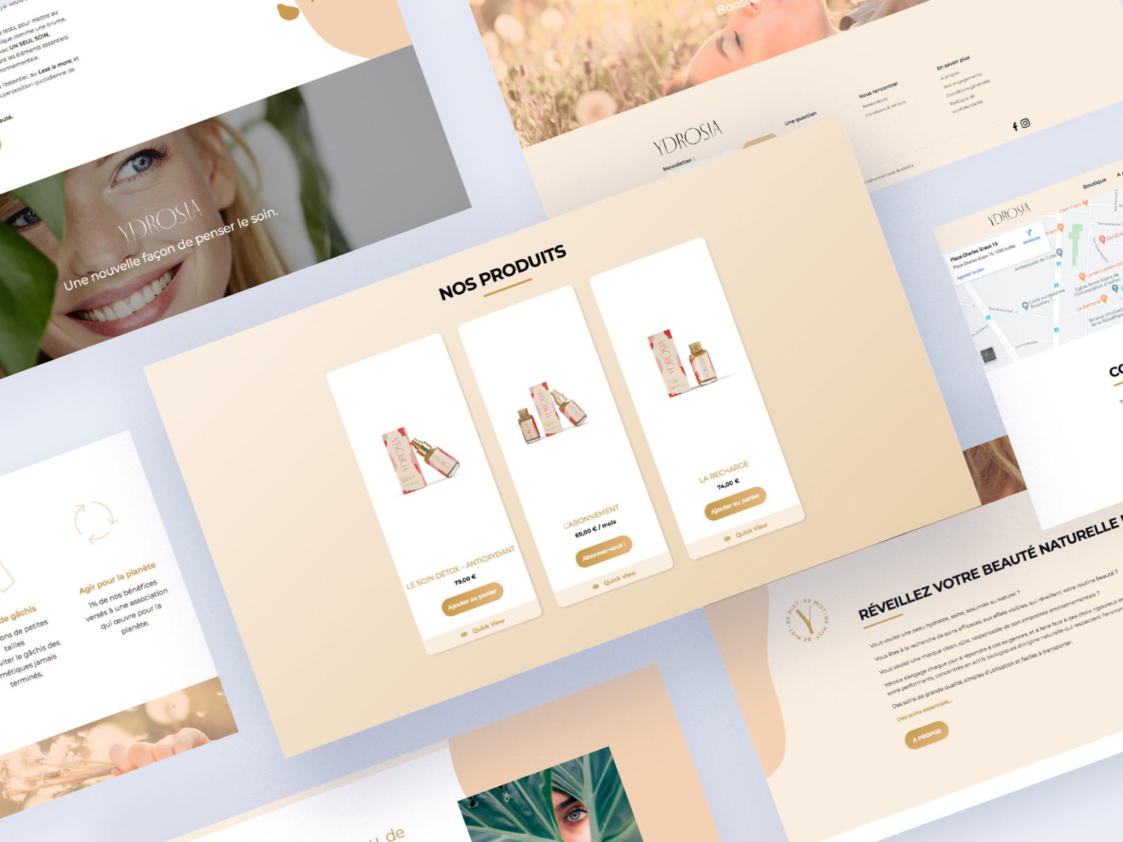 Site ecommerce Ydrosia cosmétique bio