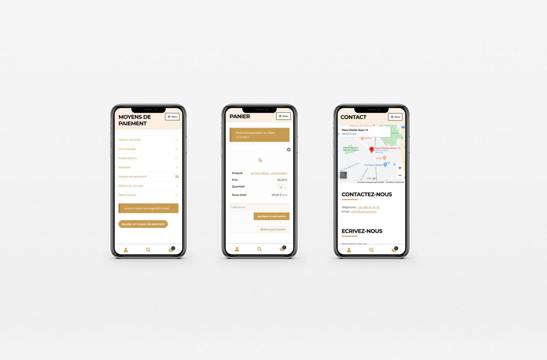 Site ecommerce Ydrosia cosmétique bio